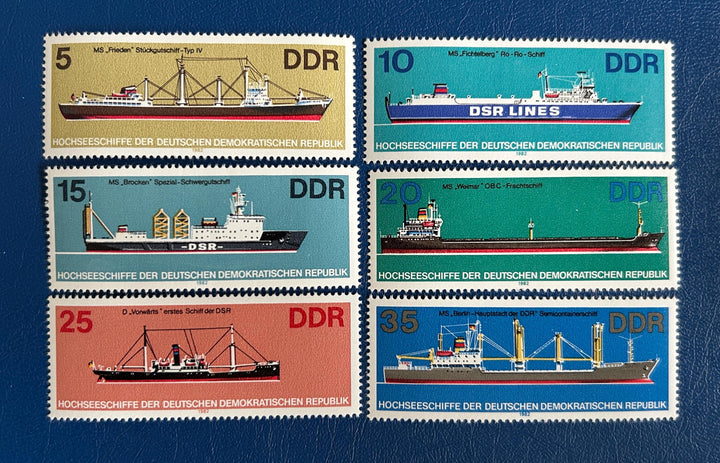 Germany (DDR) - Original Vintage Postage Stamps- 1982 - Ocean-going Ships - for the collector, artist or crafter