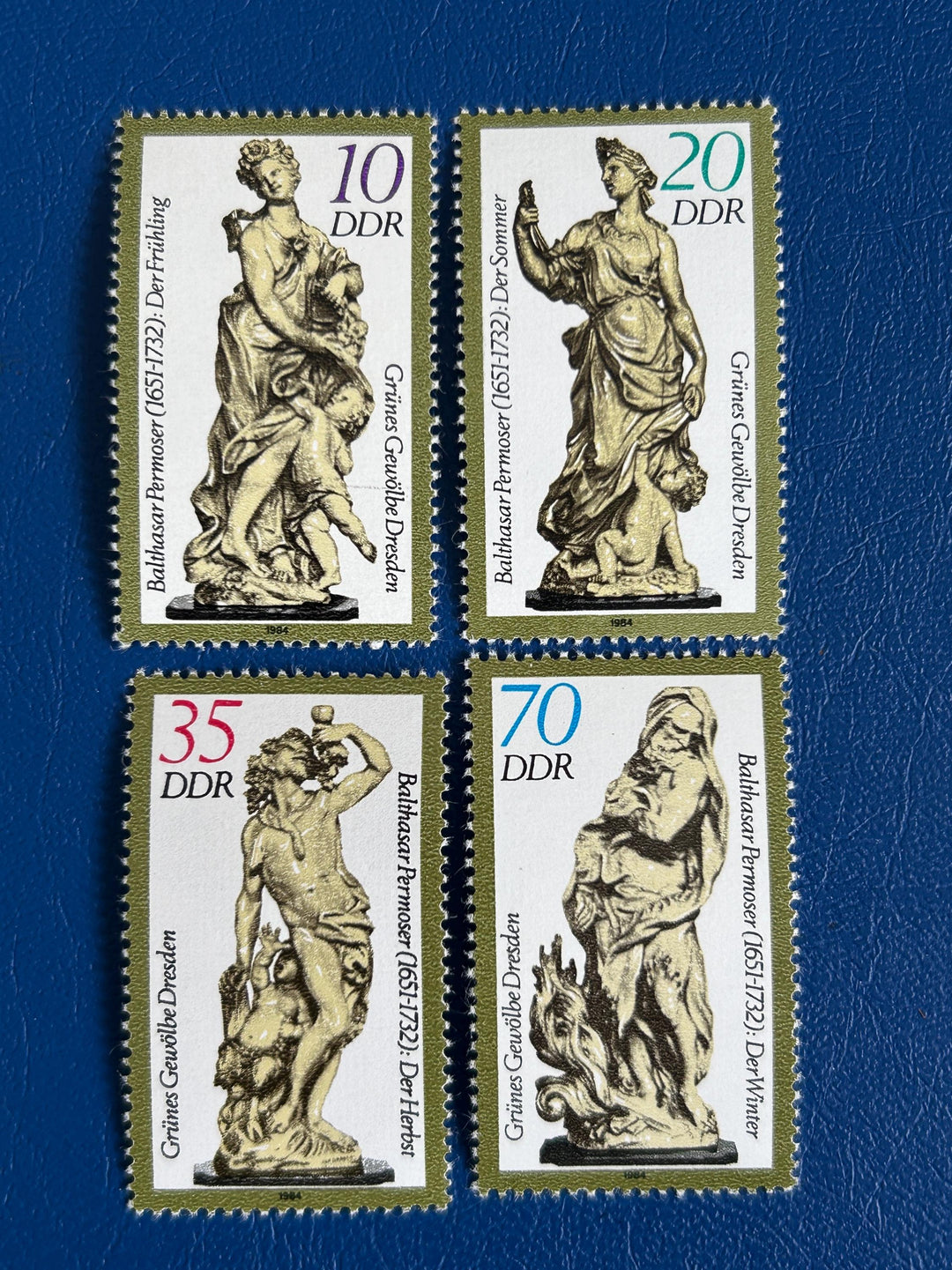 Germany (DDR) - Original Vintage Postage Stamps- 1984 - Art from the Dresden Green Vault - for the collector, artist or crafter