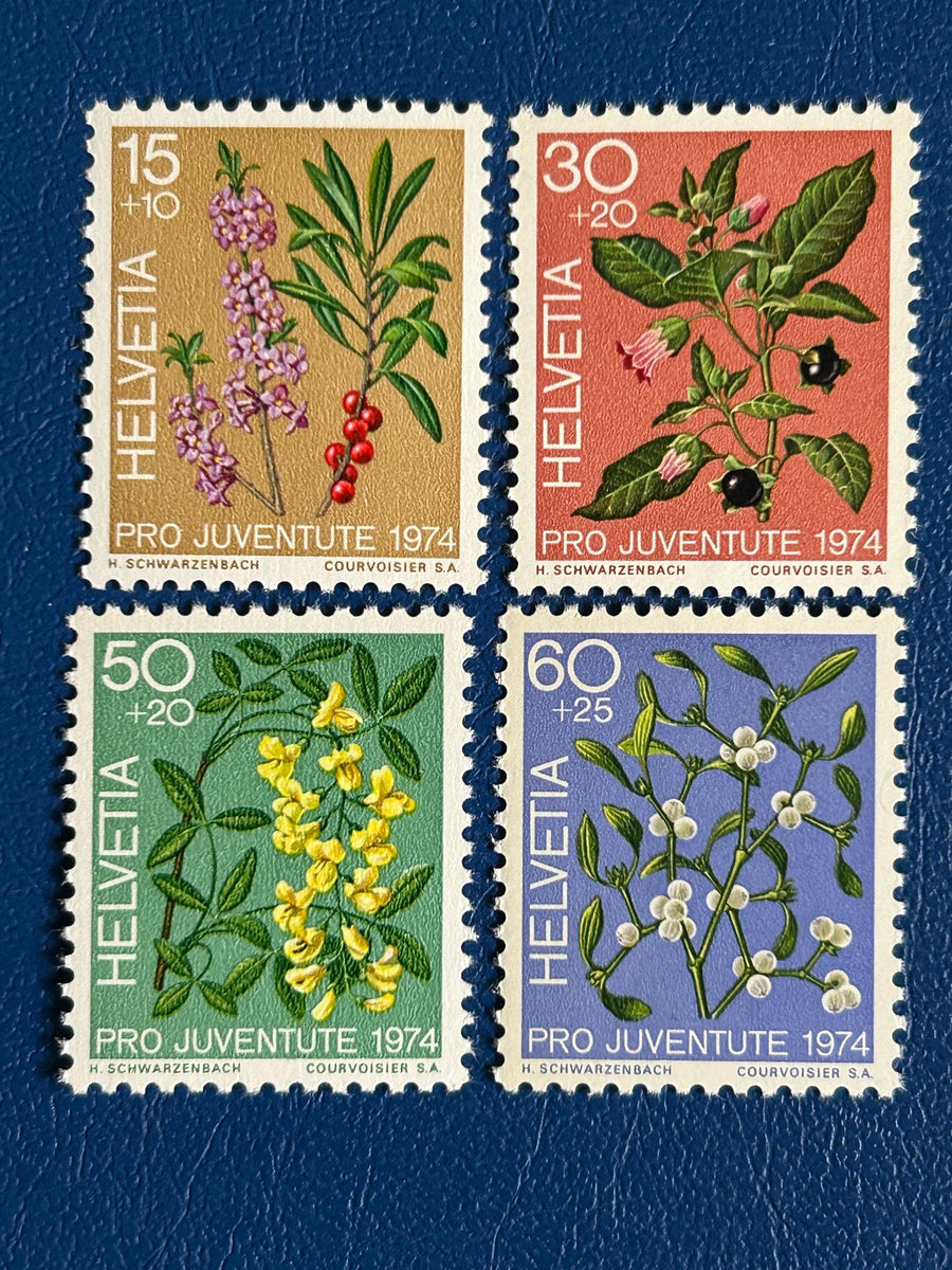 Switzerland - Original Vintage Postage Stamps- 1976 - Fruits and Berries - for the collector, artist or crafter - scrapbooks, collage
