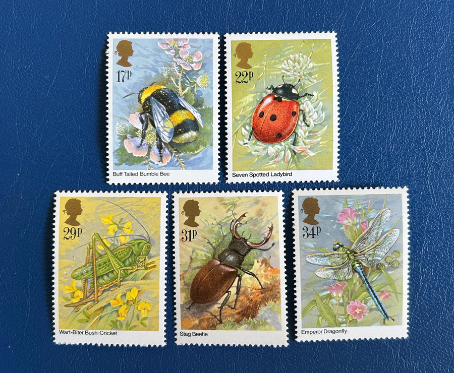 United Kingdom - Original Vintage Postage Stamps - 1985 - Insects - for the collector, artist or crafter - scrapbooks, collage, decoupage