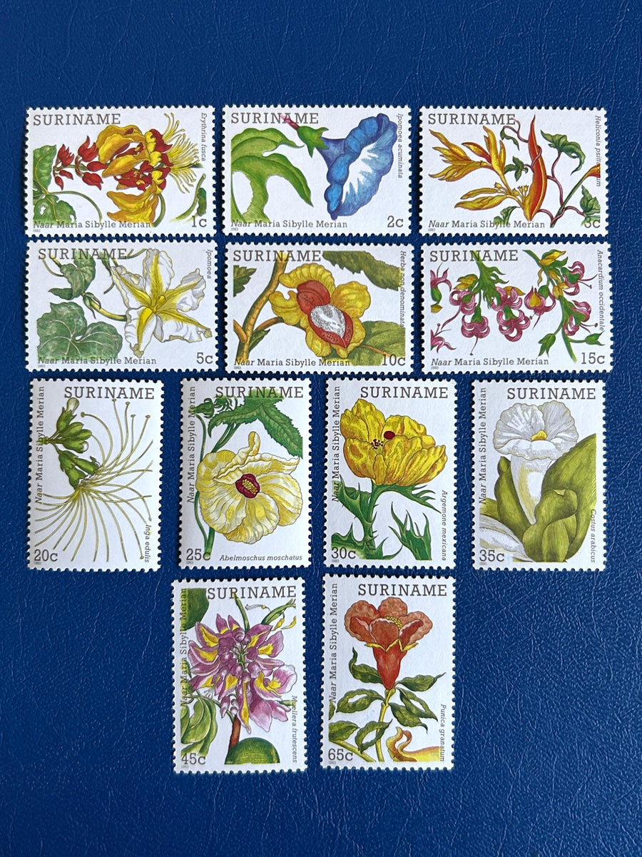 Suriname- Original Vintage Postage Stamps - 1983 - Flowers - for the collector, artist or crafter - scrapbooks, paper crafts