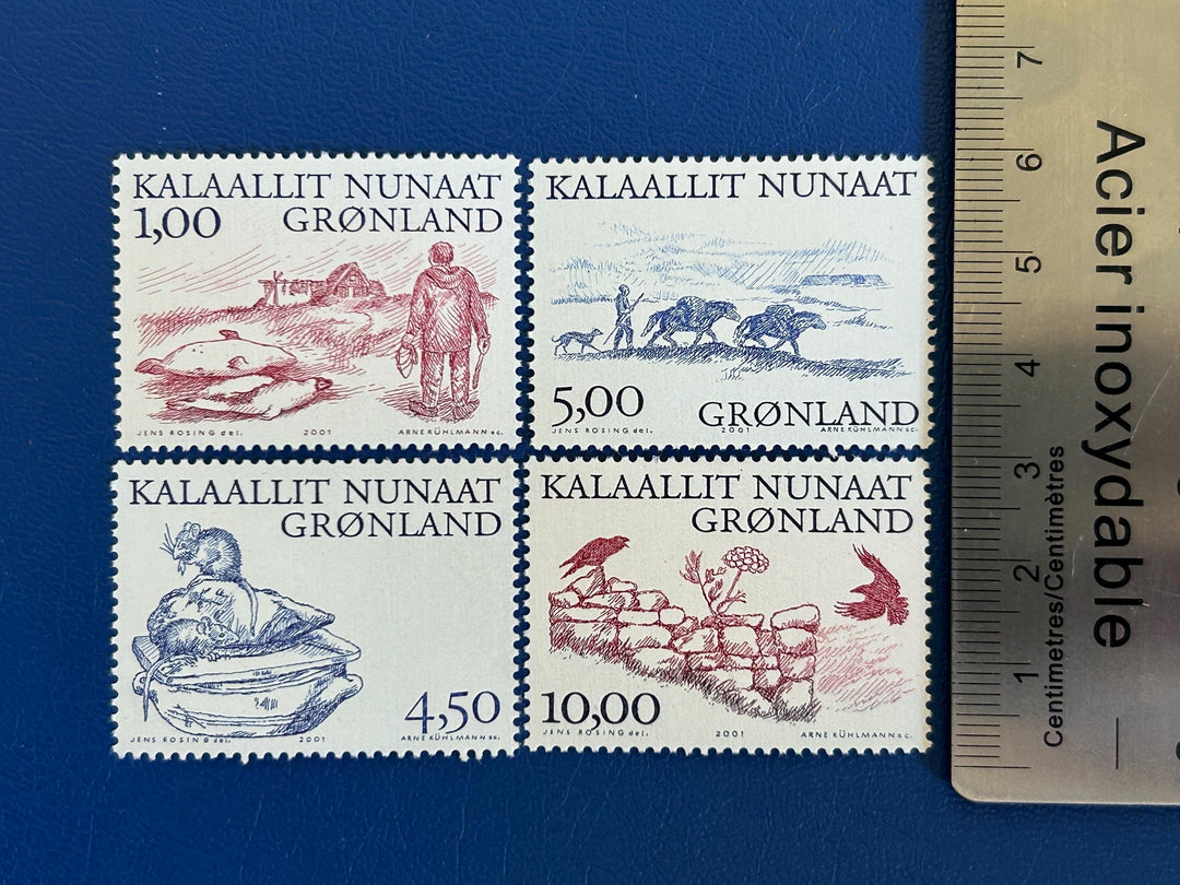 Greenland - Original Vintage Postage Stamps- 2001 - Vikings - for the collector, artist or crafter -journals, scrabooks