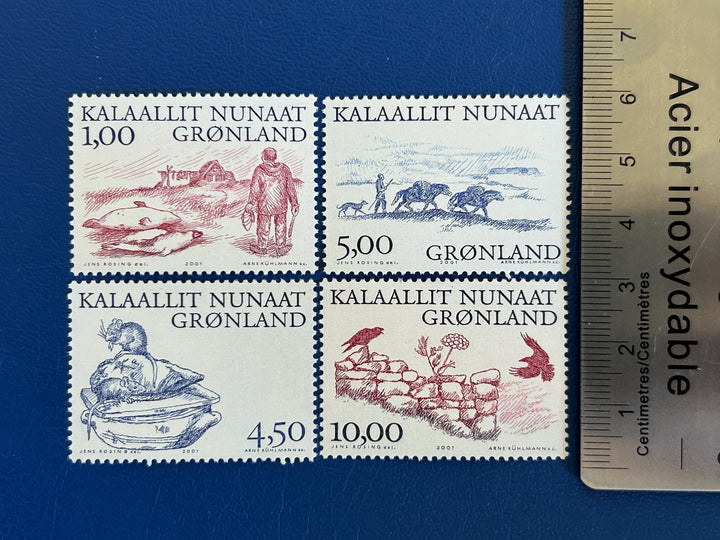 Greenland - Original Vintage Postage Stamps- 2001 - Vikings - for the collector, artist or crafter -journals, scrabooks