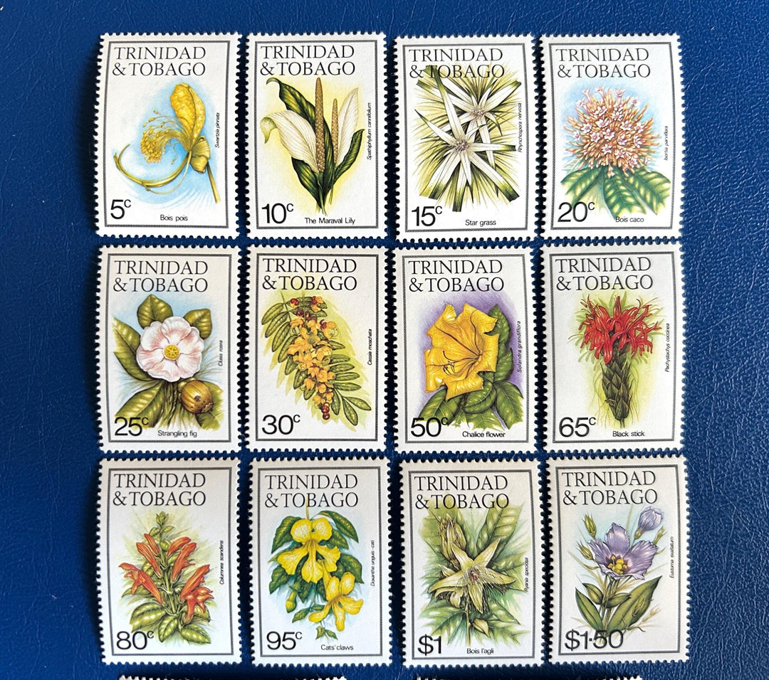 Trinidad & Tobago - Original Vintage Postage Stamps - 1983-89 - Flower ...