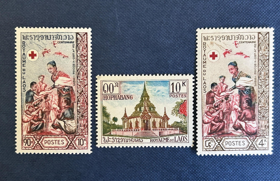 Laos - Original Vintage Postage Stamps- 1963-65- Mixed Lot - for the collector, artist or crafter (hinged)