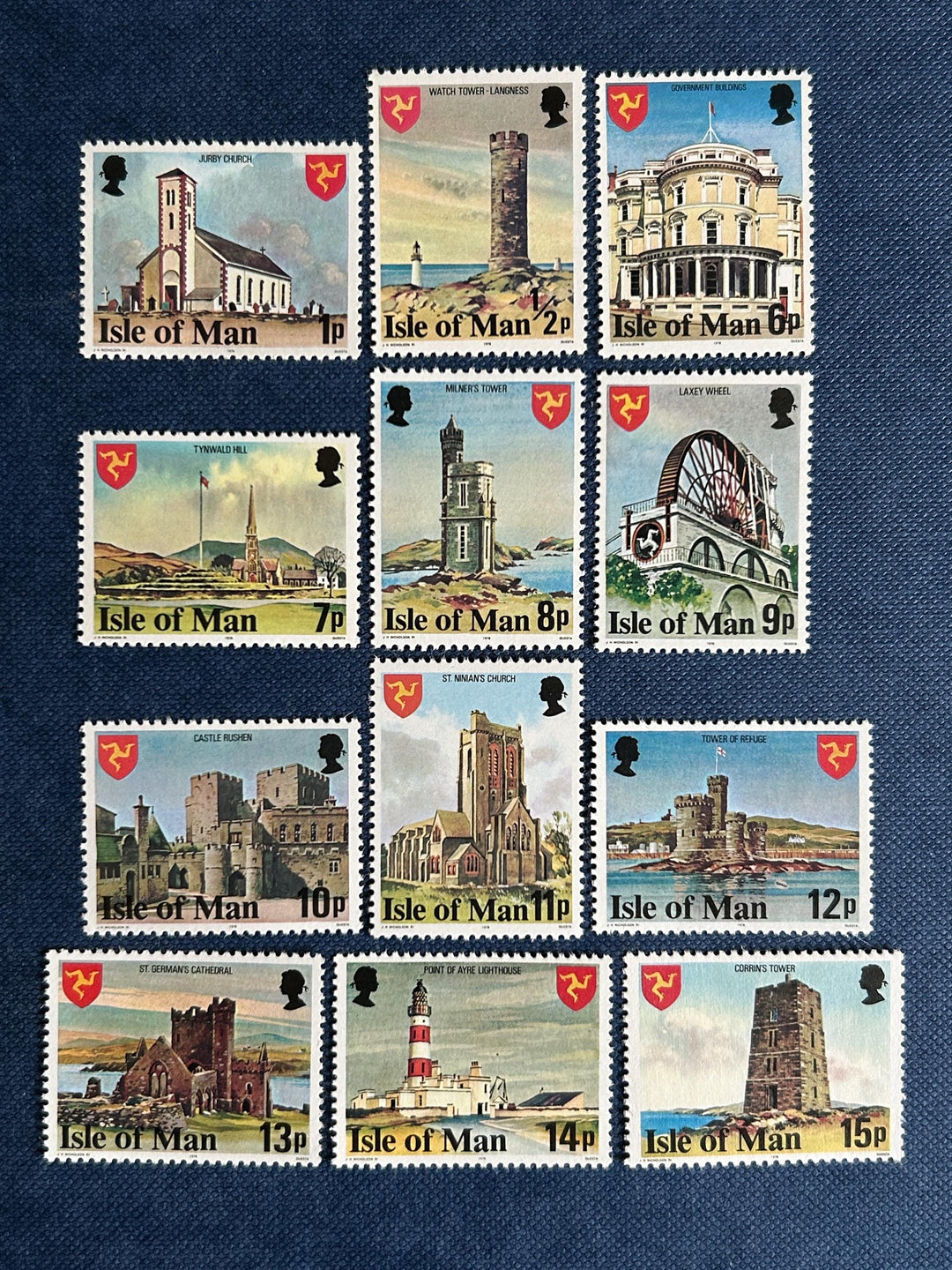 Isle of Man - Original Vintage Postage Stamps - 1978- Scenes - for the collector, artist or crafter