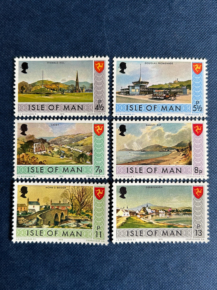 Isle of Man - Original Vintage Postage Stamps - 1975 - Scenes – On the ...