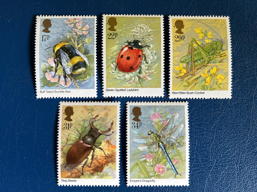 United Kingdom - Original Vintage Postage Stamps - 1985 - Insects - for the collector, artist or crafter - scrapbooks, collage, decoupage