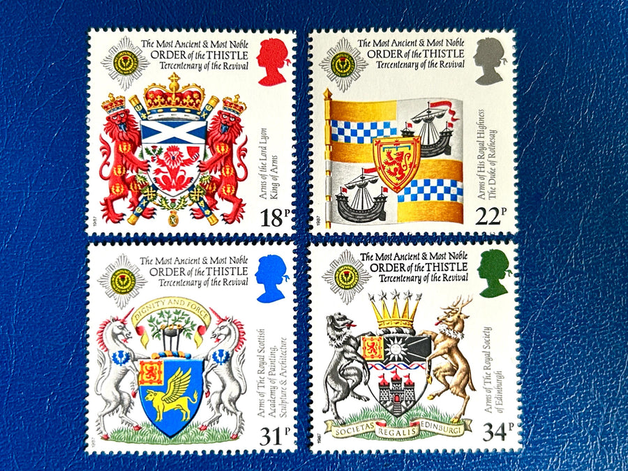 United Kingdom - Original Vintage Postage Stamps - 1987 - Scottish Heraldry - for the collector, artist or crafter - scrapbooks, collage