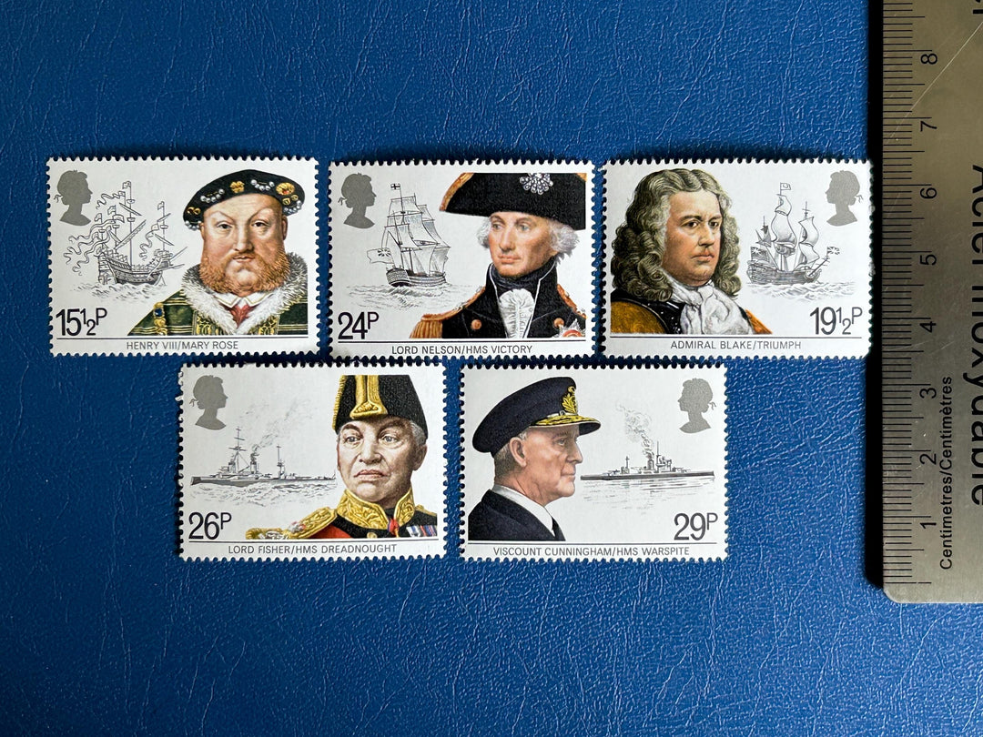 United Kingdom - Original Vintage Postage Stamps -1982 - Maritime History - for the collector, artist or crafter - scrapbook, collage