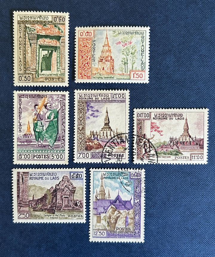 Laos - Original Vintage Postage Stamps- 1958-61 - Mixed Lot - for the collector, artist or crafter - mint and used