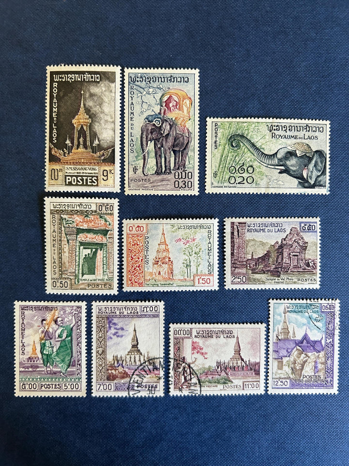 Laos - Original Vintage Postage Stamps- 1958-61 - Mixed Lot - for the collector, artist or crafter - mint and used