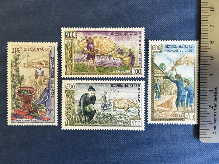Laos - Original Vintage Postage Stamps- 1963-65- Mixed Lot - for the collector, artist or crafter (hinged)