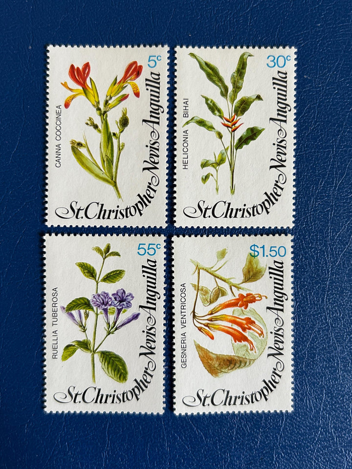 St. Christopher, Nevis & Anguilla - Original Vintage Postage Stamps - 1979 - Flowers - for the collector, artist or crafter