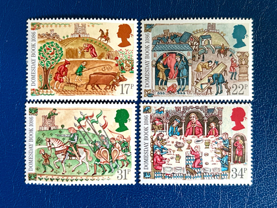 United Kingdom - Original Vintage Postage Stamps - 1986 - Domesday Book - for the collector, artist or crafter - scrapbook, collage