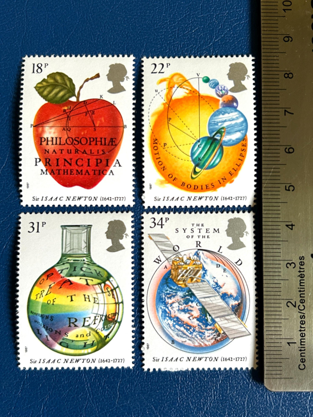 United Kingdom - Original Vintage Postage Stamps - 1987 - Sir Isaac Newton - for the collector, artist or crafter - scrapbook, collage