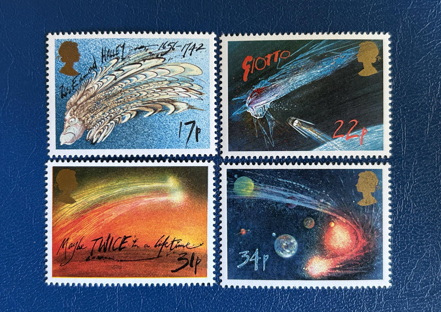 United Kingdom - Original Vintage Postage Stamps - 1986 - Halley’s Comet - for the collector, artist or crafter - scrapbook, collage