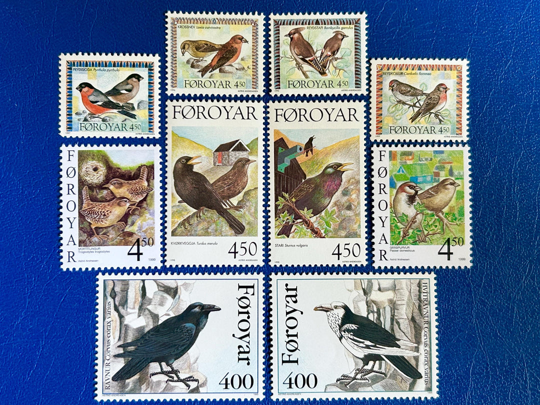 Faroe Islands- Original Vintage Postage Stamps- 1990s - Birds - for the collector, artist or crafter - scrapbooks, collage, decoupage