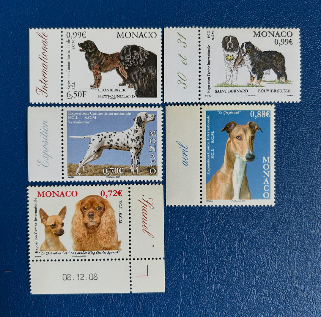 Monaco - 2001, 2004, 2006-9 - Dog Exhibition (fauna) - MNH**
