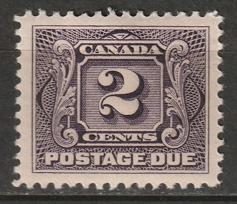 Canada 1906 Sc J2 postage due MH* some disturbed gum