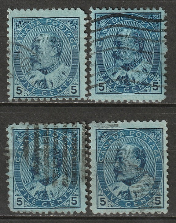 Canada 1903 Sc 91 used selection shades