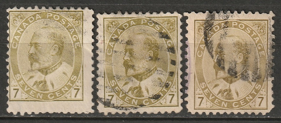 Canada 1903 Sc 92 used selection shades