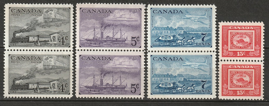 Canada 1951 Sc 311-4 set pairs MNH**