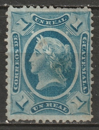 Guatemala 1875 Sc 9 MNGAI stained