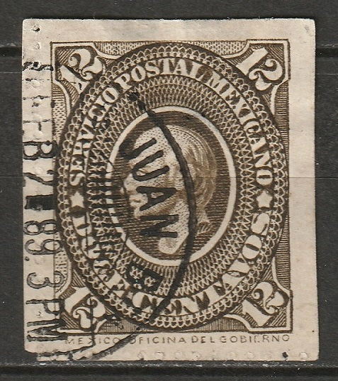 Mexico 1885 Sc 172 used blind perfs on left/bottom