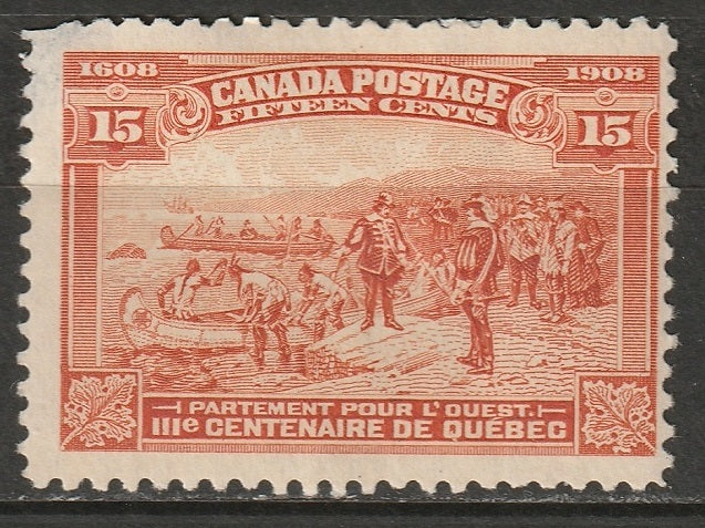 Canada 1908 Sc 102 MH* disturbed gum clipped corner