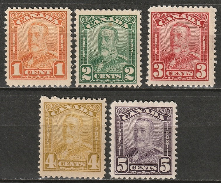 Canada 1929 Sc 149-53 set low values MH* some disturbed gum