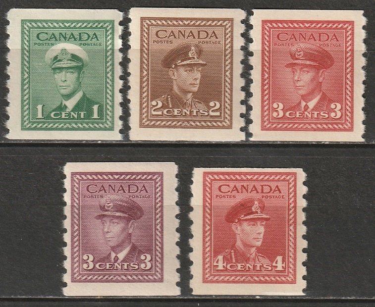 Canada 1942 Sc 263-7 coil set MNH**/MLH*