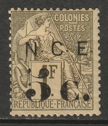 New Caledonia 1886 Sc 9 MH* disturbed gum