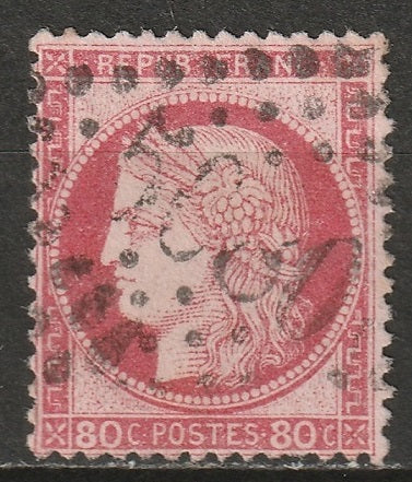 France 1872 Sc 63 used 5080 (Alexandrie) cancel