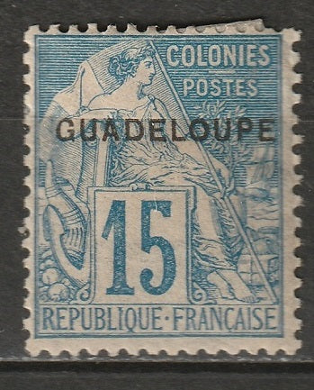 Guadeloupe 1891 Sc 19 MH* some disturbed gum