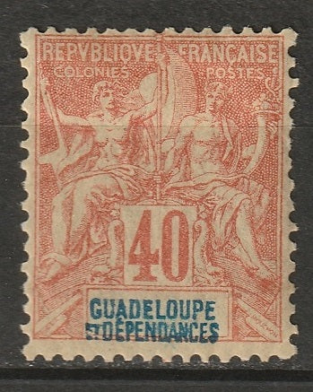 Guadeloupe 1892 Sc 40 MH* some disturbed gum