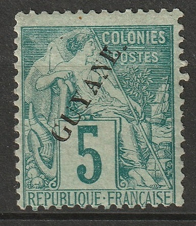 French Guiana 1892 Sc 21 MH* some disturbed gum