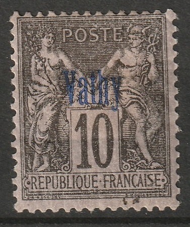 French Offices Vathy 1893 Sc 3a MH* type II some disturbed gum
