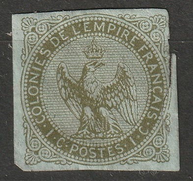 French Colonies 1862 Sc 1 MNG cut at right side