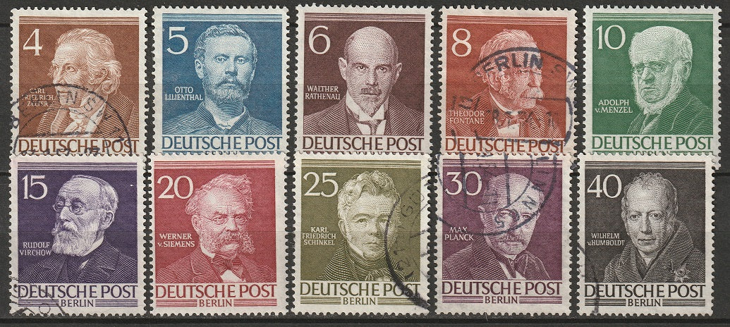 Berlin 1952 Sc 9N84-93 set MH*/used