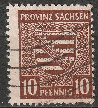 Germany 1945 Sc 13N6 Sachsen Soviet Zone used sienna shade