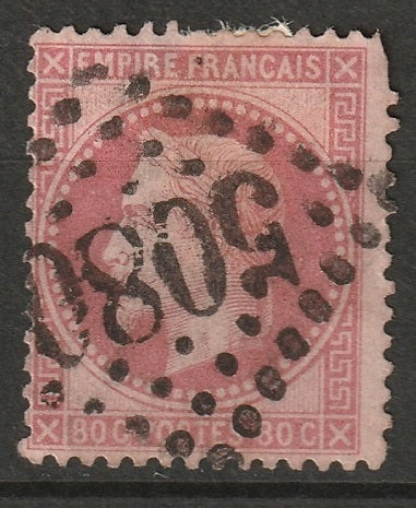 France 1868 Sc 36 used 5080 (Alexandrie) cancel