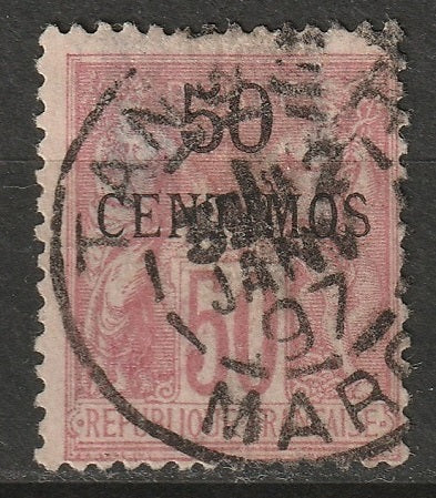 French Morocco 1891 Sc 6 used Tanger CDS type II