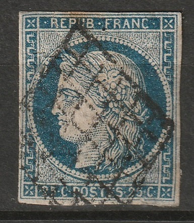 France 1850 Sc 6b used large thin