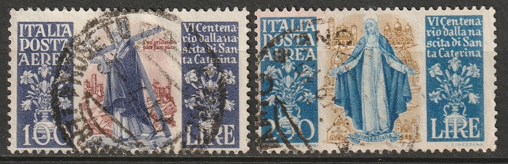 Italy 1948 Sc C127-8 air post set used