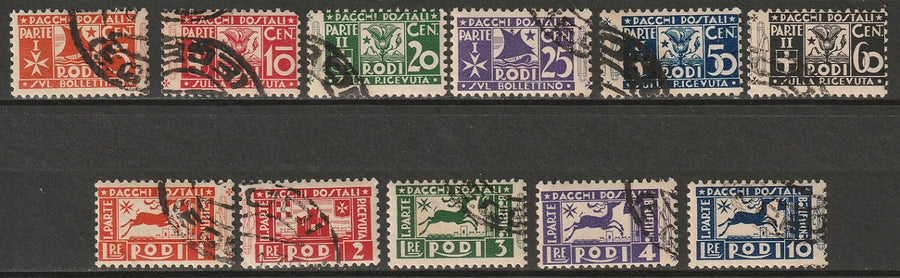 Italy Aegean Rhodes 1934 Sc Q1-11 parcel post used halves