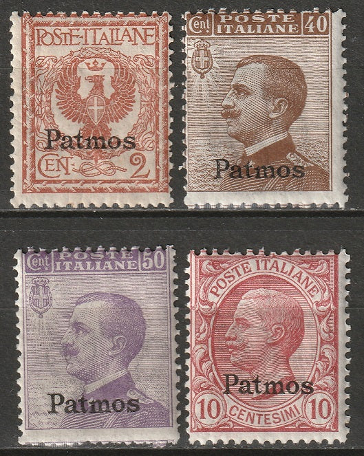 Italy Aegean Patmo 1912 Sc 1,6-8 partial set MH* crazed gum