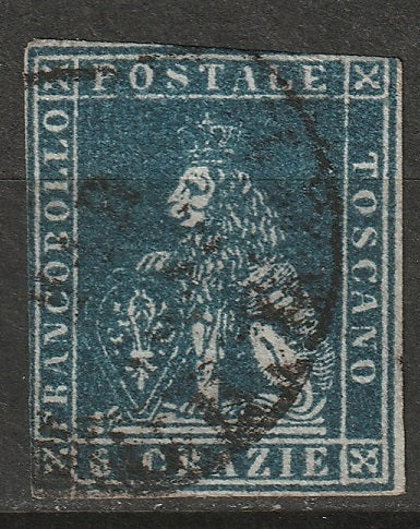 Italy Tuscany 1851 Sc 7 used slate blue