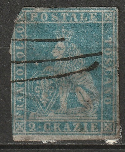 Italy Tuscany 1852 Sc 5 used faulty