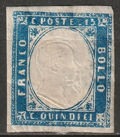 Italy 1863 Sc 22b MNG double embossed head small thin